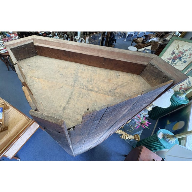 19th Century Rustic American Pine Corner Cupboard With Open Shaped Shelves Over Doors For Sale - Image 18 of 18