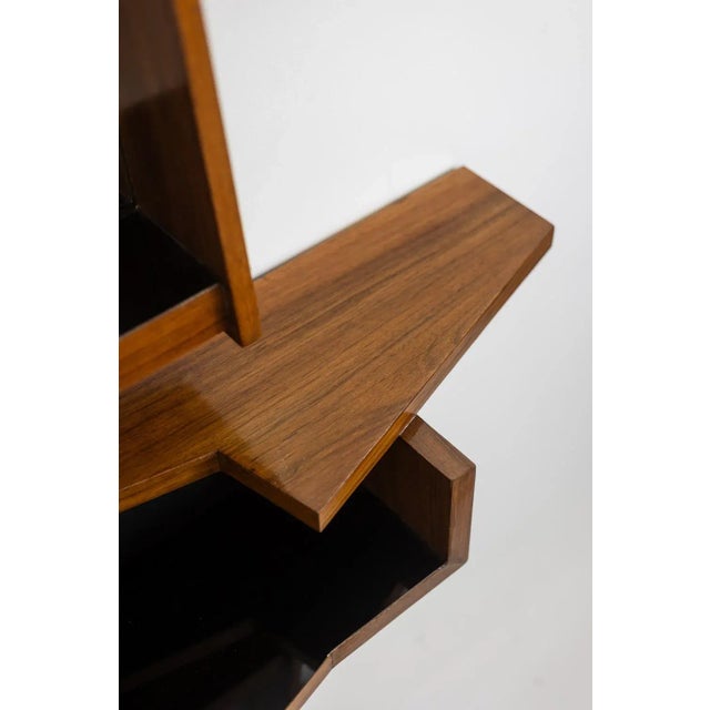 Wood Mirror and Mahogany Console, 1970s, Set of 2 For Sale - Image 7 of 10