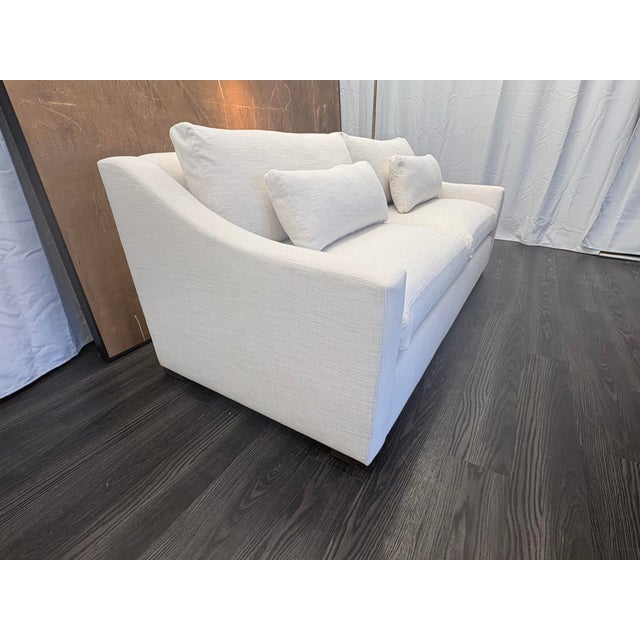 Wood Rh Belgian Classic Slope Arm 2-Cushion Sofa – 7' | Classic Depth | Perennials® Performance Textured Linen Weave | Natural For Sale - Image 7 of 18