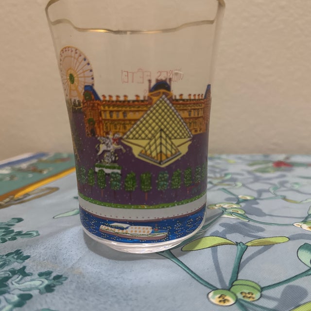 Anthropologie "Holiday in the City" Paris Decaled Juice Glass Tumbler For Sale - Image 4 of 4