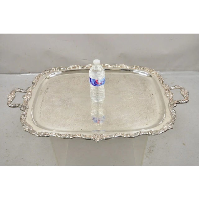 Vintage Poole Epca Sevenoaks 650 Large Heavy Silver Plated Tray For Sale - Image 10 of 12