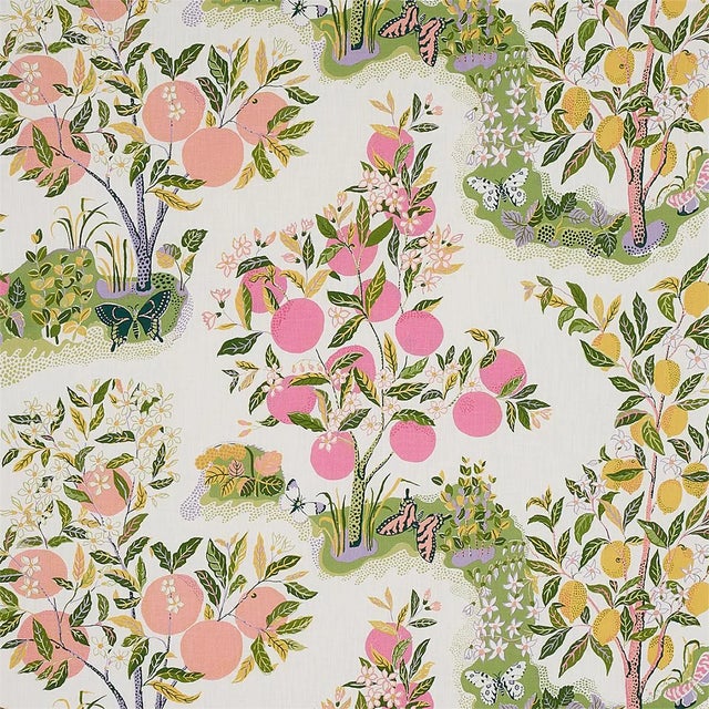 Sample - Schumacher Citrus Garden Indoor/Outdoor Fabric in Garden For Sale