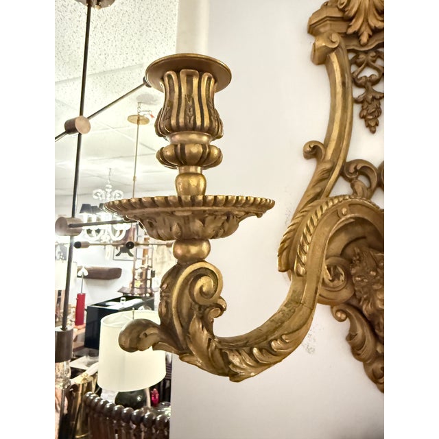 Neoclassical Pair of Ormolu French Regency Gilded Bronze Sconces, Circa 19th C. For Sale - Image 3 of 9