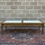 A vintage Gordon's Fine Furniture French Louis XVI walnut coffee table having Italian marble inserts over a carved gold...
