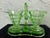 Indiana Glass Company 1930s Art Deco Indiana Glass Uranium Green Creamer & Sugar Set With Caddy – Depression Glass - 3pcs For Sale - Image 4 of 11