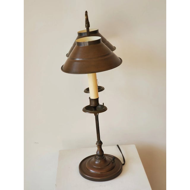 French Country Vintage French Bouillotte Table Lamp For Sale - Image 3 of 8