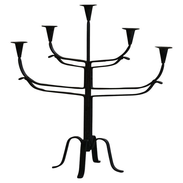 Vintage Scandinavian Brutalist Wrought Iron and Metal Candleholder, 1940s For Sale - Image 18 of 18