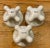 Early 20th Century Porcelain Bathroom Faucet Cross Handles and Escutcheons, Set of 3 For Sale - Image 11 of 11