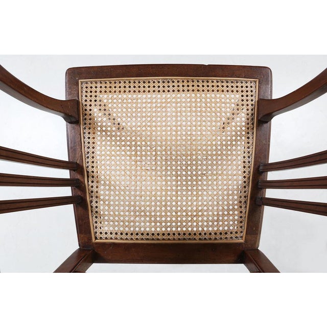 Brown Antique Armchair with Cane Seat, France, 1890 For Sale - Image 8 of 10