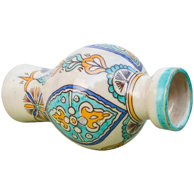 Orange Early 20th Century Moorish Ceramic Vase For Sale - Image 8 of 9