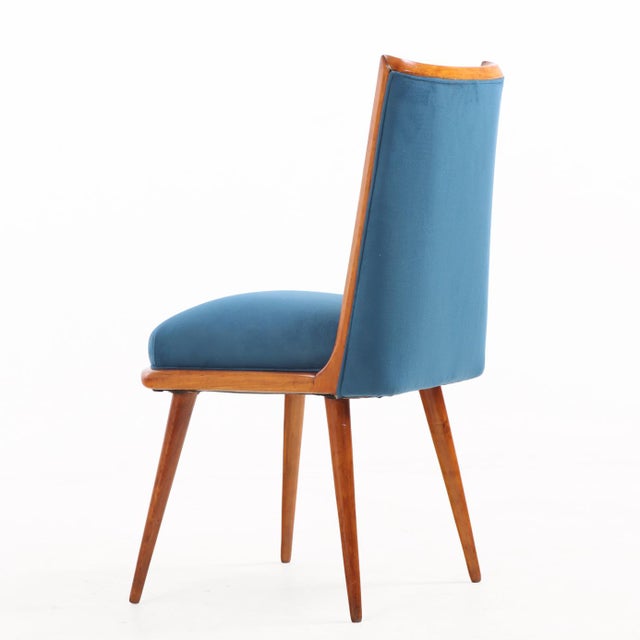 Set of 6 Mid Century Modern Wood and Upholstered Dining Chairs, C. 1960. For Sale In Philadelphia - Image 6 of 6