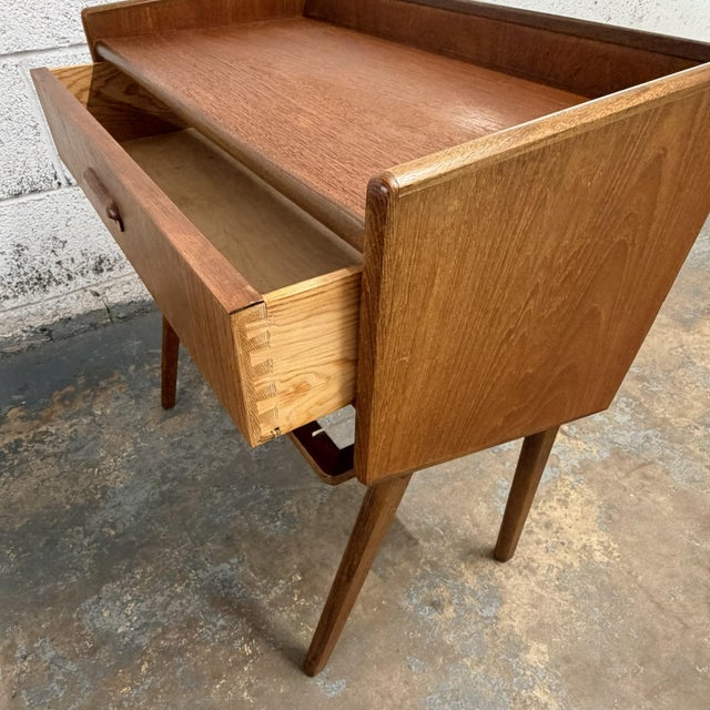 Vintage Danish Modern Teak Nightstand With String Shelf, Circa 1960's Mid Century For Sale In New York - Image 6 of 7