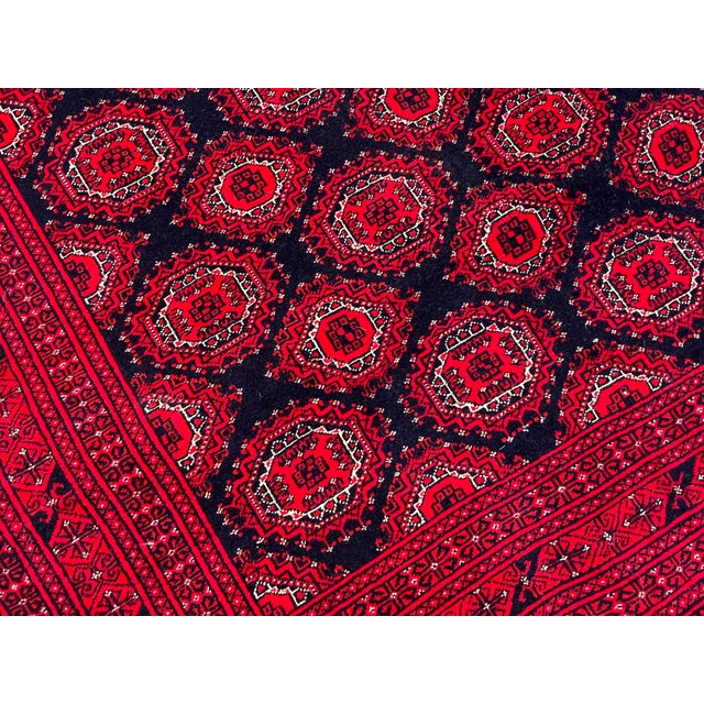 Vintage Afghan Turkmen Royal Bokhara Tekke Gul Rug - 6'4" X 4'1" For Sale - Image 6 of 11