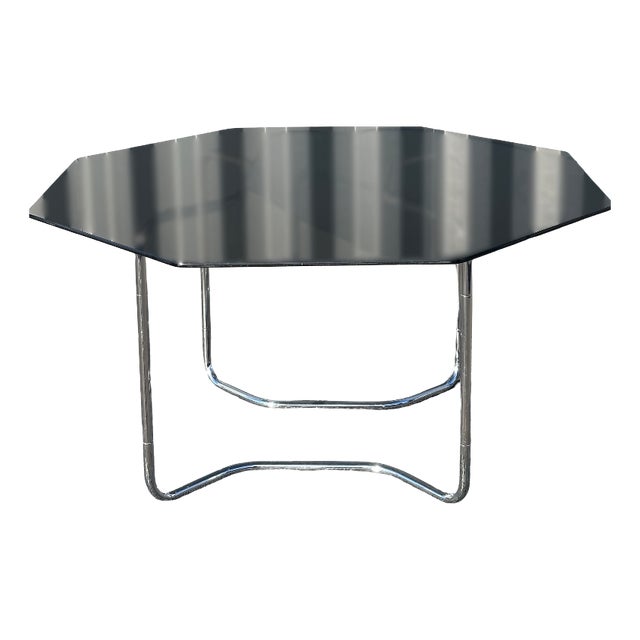 Vintage Table in Glass and Metal, 1970 For Sale