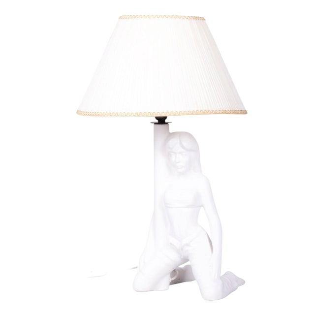 Mid-Century Figural Table Lamp in Ceramic, 1970s For Sale