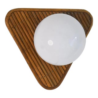 Mid-Century Style Rattan Space Age Wall Lamp For Sale