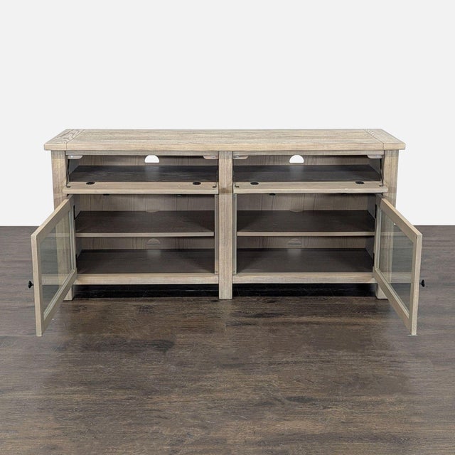 Rustic Pottery Barn Benchwright Seadrift Media Console For Sale - Image 3 of 9
