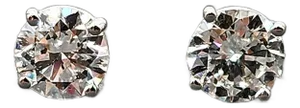 1.85 Ct Diamond Stud Earrings- 2 pieces