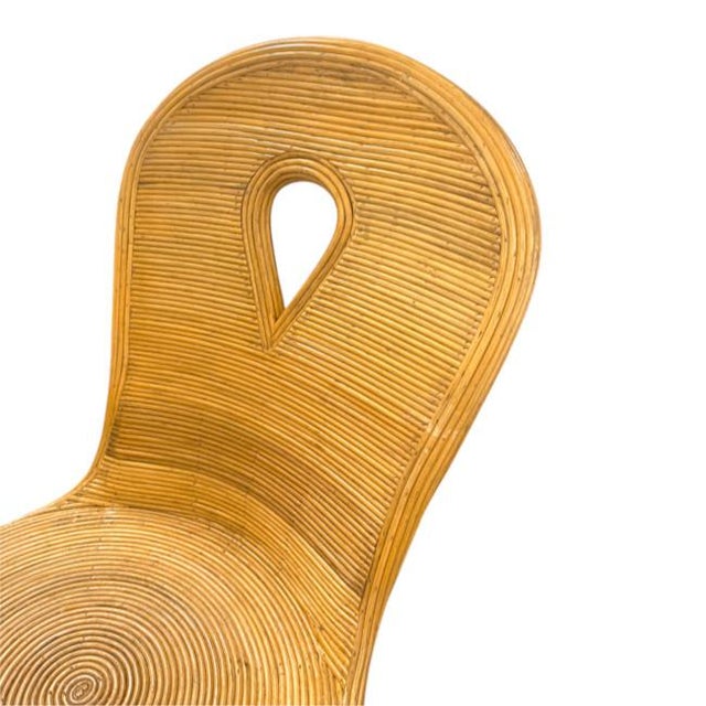 Brown Vintage Sculptural Pencil Reed Side Chair For Sale - Image 8 of 8