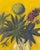1990s oil on canvas in yellow and purple, signed with initials lower right. The canvas is 14 x 11 and you can easily find...