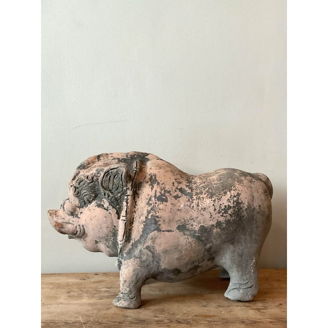Vintage Boho Terracotta Pig For Sale - Image 4 of 7