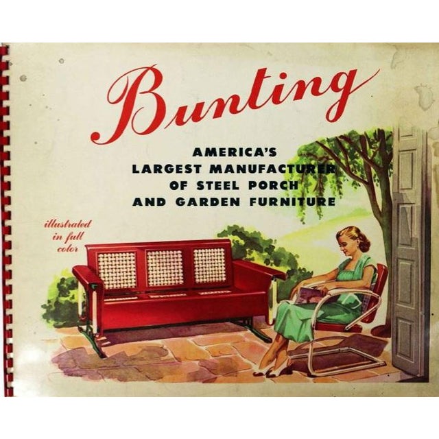 Vintage Bunting Pie Crust Powder Coated 3Seat Porch Glider & 2 Chairs