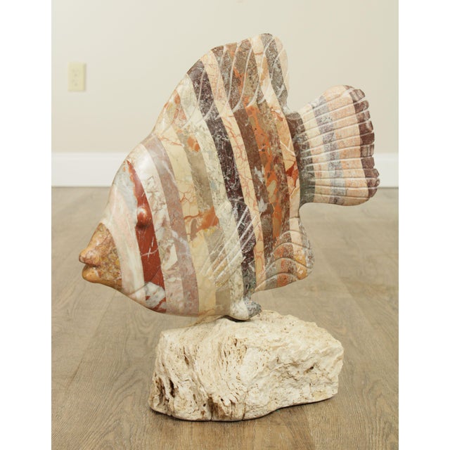 Richard H. Bailey Carved Marble Fish Sculpture Chairish