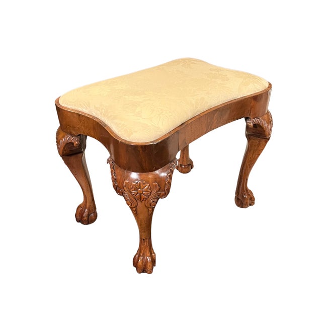 George II Walnut Stool (formerly the property of Nelson A Rockefeller & before that John D. Rockefeller) The stool with a...