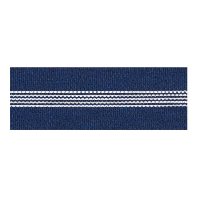 Sample - Schumacher Nilsson Tape Indoor & Outdoor in Navy For Sale