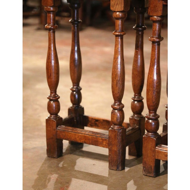 Wood Pair of 18th Century French Louis XIII Oak Four-Leg Side Tables For Sale - Image 7 of 10