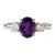 Amethyst Engagement Wedding Ring, Trio Gemstone Amethyst Birthstone Ring Us 7 For Sale