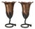 Large Pair French Modern Forged Copper & Iron Sculptural Flower Vases, C. 1960s For Sale