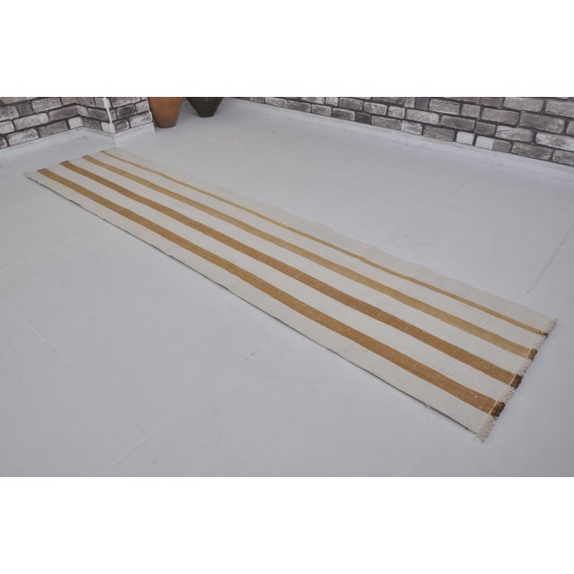 Textile Organic Vintage Kilim Runner For Sale - Image 7 of 10
