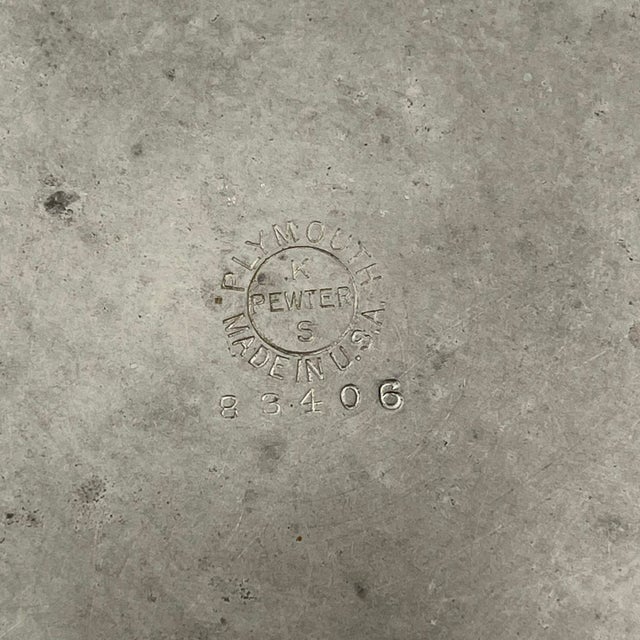 Silver Vintage Plymouth Pewter Pitcher Vase Made in Usa 8" High For Sale - Image 8 of 8