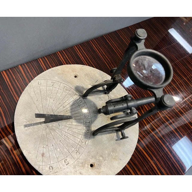 Incredibly cool 19th-century solar-powered signal cannon marble sun dial base. This signal cannon can be set to ignite...
