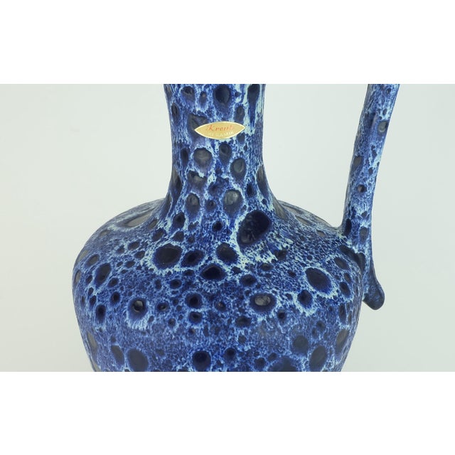 Large Model 228 Vase Jug in Blue Fat Lava Drip Glaze from Kreutz-Keramik, 1960s For Sale - Image 4 of 11