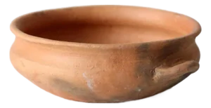 Antique Terra Cotta Bowl With Loop Handles