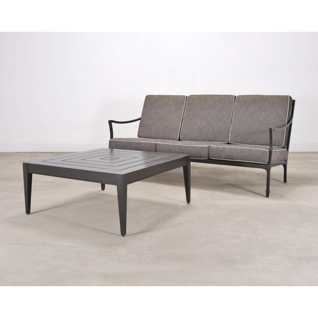 McKinnon and Harris Beaufort Aluminum Three-Seat Garden Sofa For Sale - Image 9 of 13