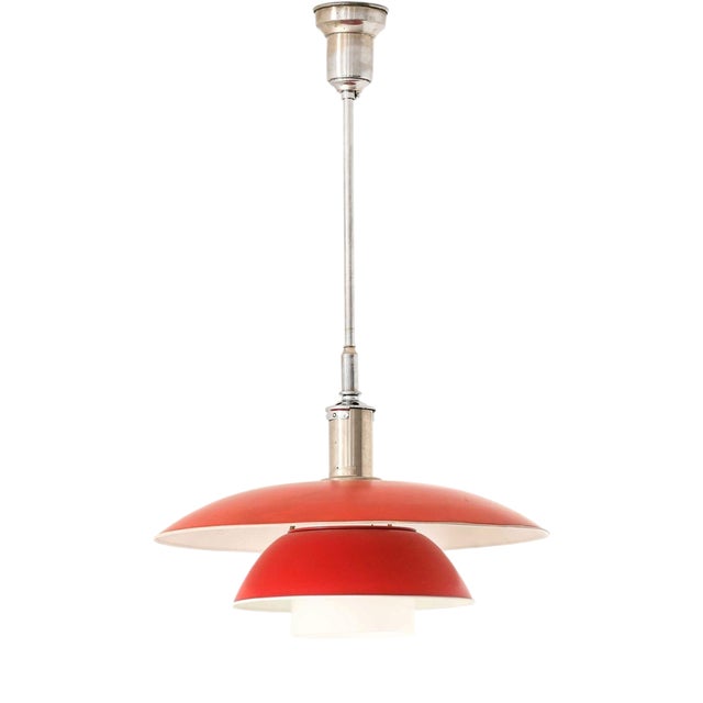 PH-5 Pendant Lamp in Chrome, Lacquer and Metal attributed to Poul Henningsen, 1920s For Sale