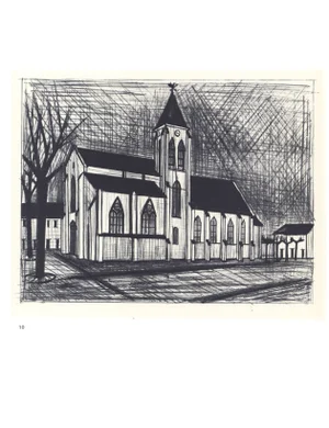 1967 Lithograph #10 "The Church" by Bernard Buffet
