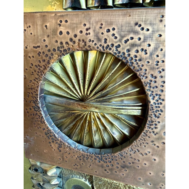 Vintage 1970s Stephen Chun Brutalist Mixed Metal Wall Sculpture Mid Century Modern For Sale - Image 12 of 18