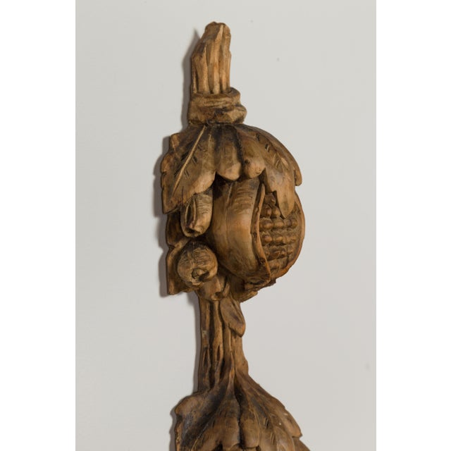 Pair of 1880s Italian Carved Wooden Wall Carvings Depicting Pomegranates For Sale - Image 10 of 11
