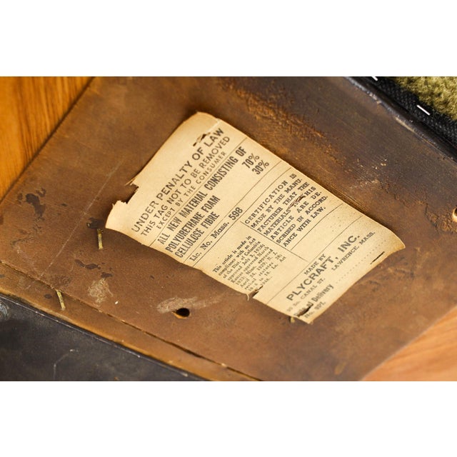 Vintage Mid Century Plycraft Walnut George Mulhauser Lounge Chair— Mrs. Chair — Olive Bouclé For Sale - Image 13 of 13