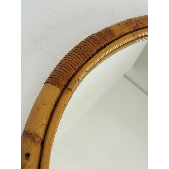 Vintage Round Wicker Mirror, 1960s For Sale - Image 3 of 4