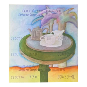 1974 Lee Brevard Paris Café De Flore Screen Print