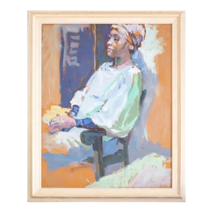 Large Impressionist Portrait Oil Painting by Gerald Spencer