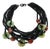 Angela Caputi Black Necklace with Jade and Carnelian Resin Beads For Sale