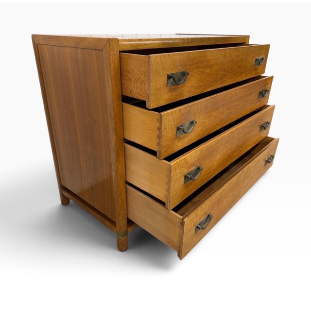Mid-Century Modern Hickory Walnut Bachelor Chests - Set of 2 For Sale In Philadelphia - Image 6 of 8