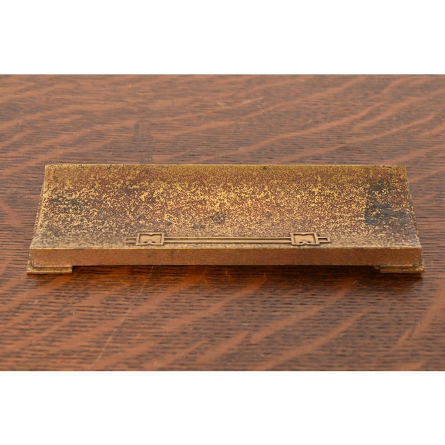 A beautiful Arts & Crafts period gilt bronze pen tray By Silver Crest (the mark of Smith Metal Arts Co.), an offshoot of...