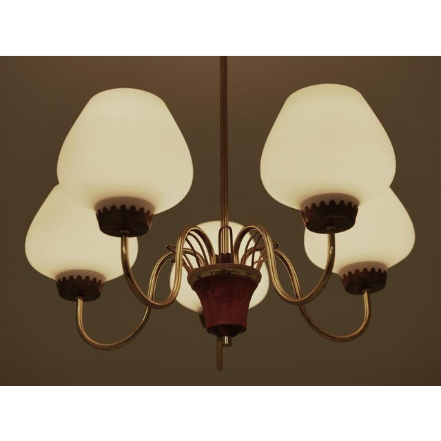 Mid-Century Swedish Chandelier attributed to Asea, 1950s For Sale - Image 6 of 8